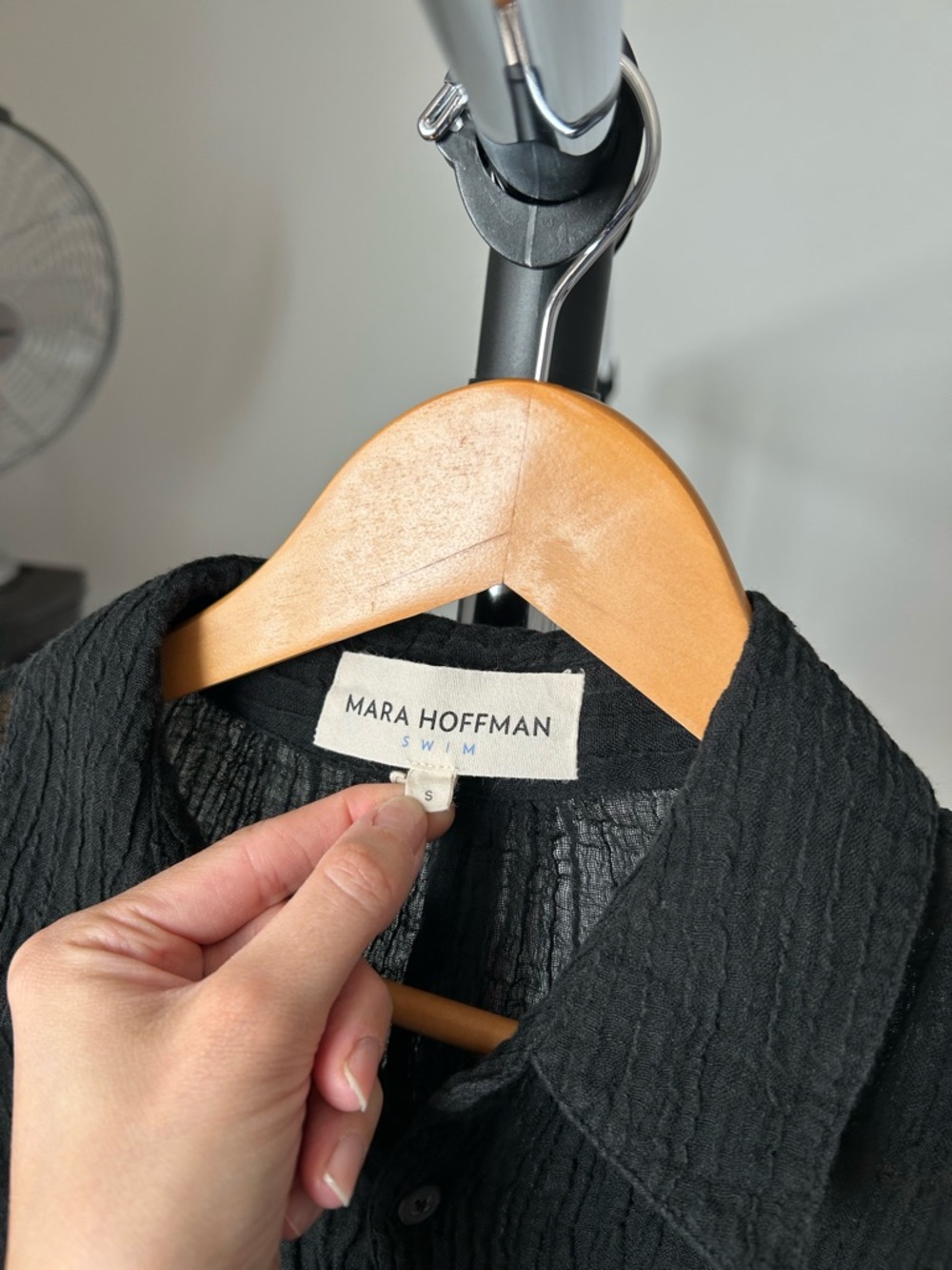 Mara Hoffman Sheer Black Maxi Shirt Dress Swim Coverup - Picture 5 of 11